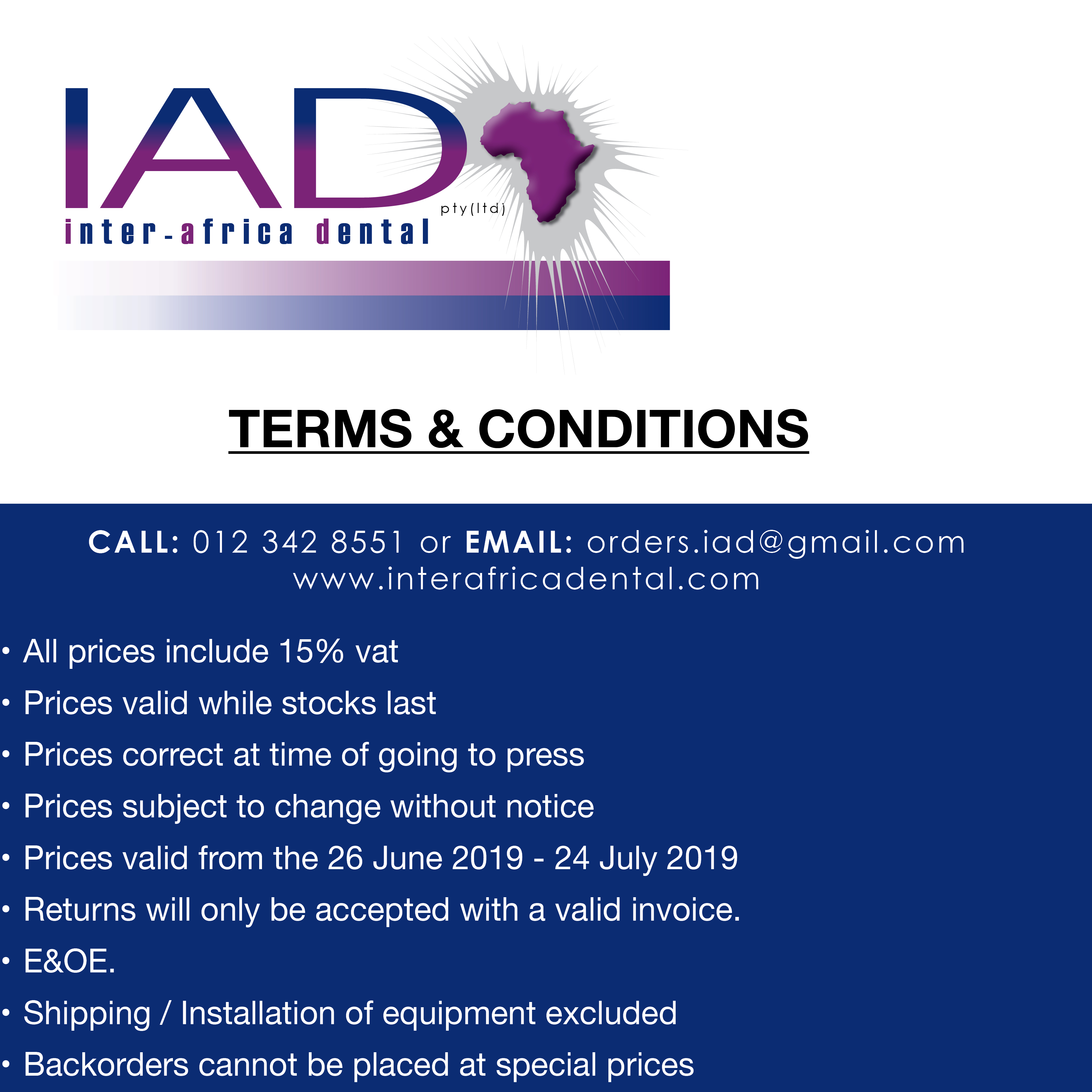 TERMS AND CONDITIONS